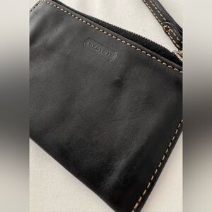 COACH Black Leather Coin Purse